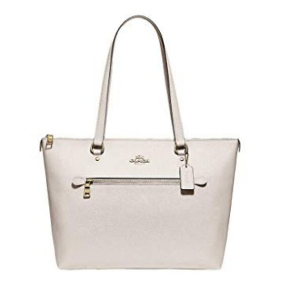 NWT COACH Women's Cross Grain Leather Gallery Tote Chalk -OS